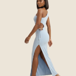 Elegant Sky Blue One-Shoulder Bodycon Gown